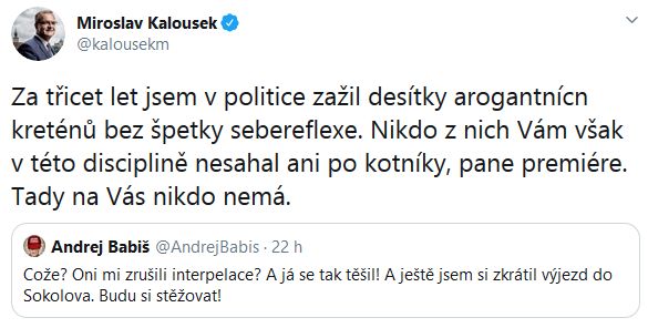 Miroslav Kalousek popsal Andreje Babiše